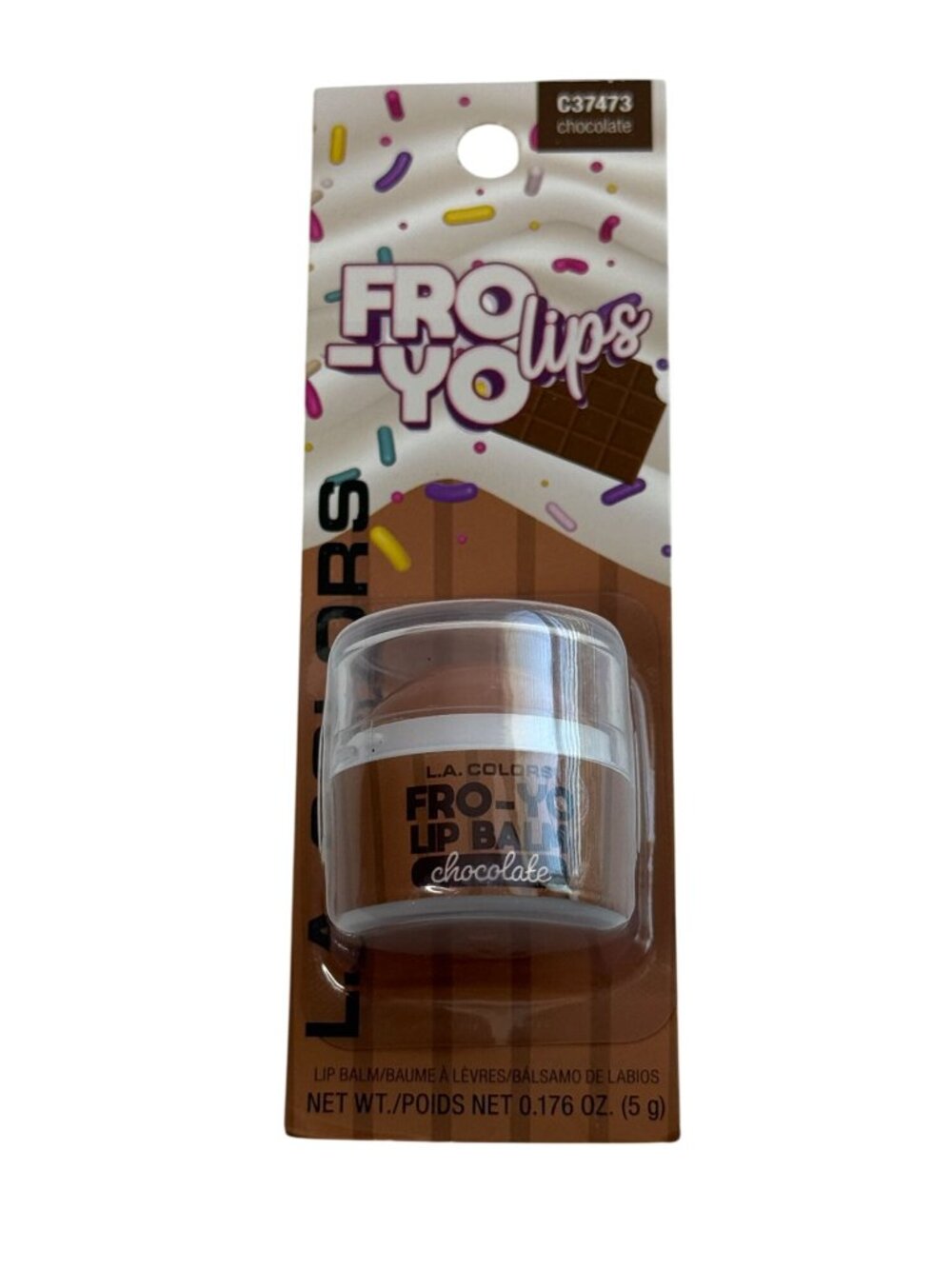L.A. Colors Fro-Yo Lips Chocolate Scented Lip Balm New